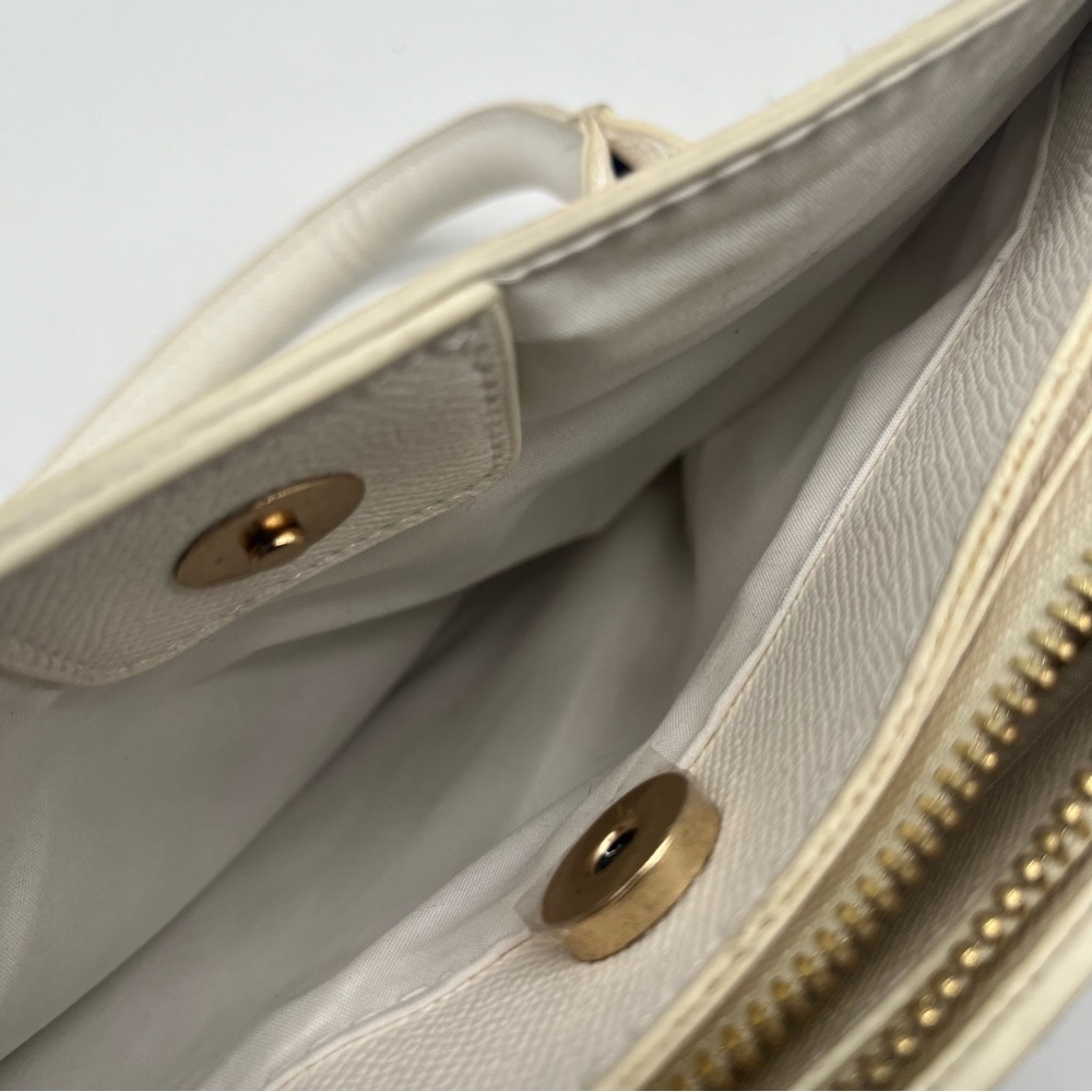 Bebe Women's Faux Leather Purse Handbag Cream Color - Picture 10 of 15
